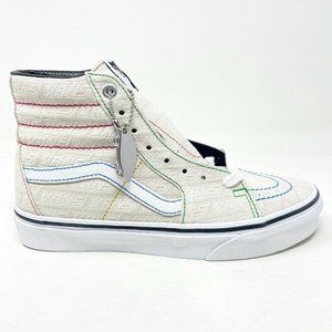 Vans SK8 Hi (Vans Emboss) White Womens Casual Shoes